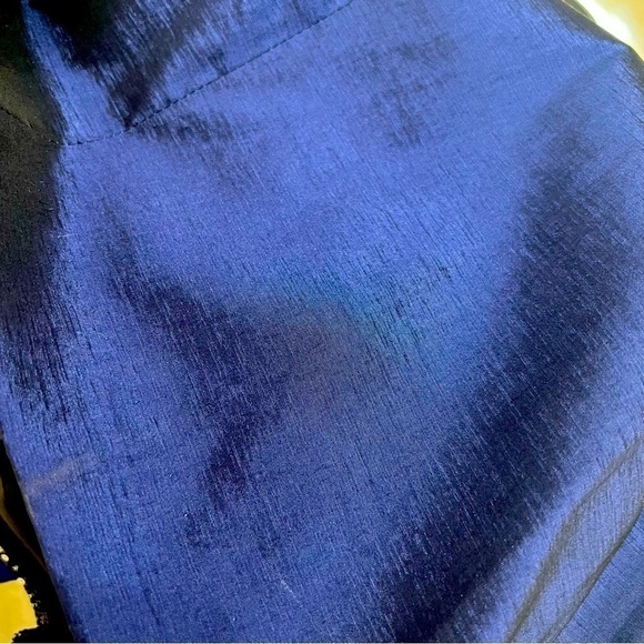 Betsy & Adam Women’s Royal Blue Metallica strapless cocktail dress - Picture 4 of 6